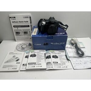 Canon PowerShot S5 IS 8.0MP 12x Zoom Digital Camera Bundle Box Manuals Cables